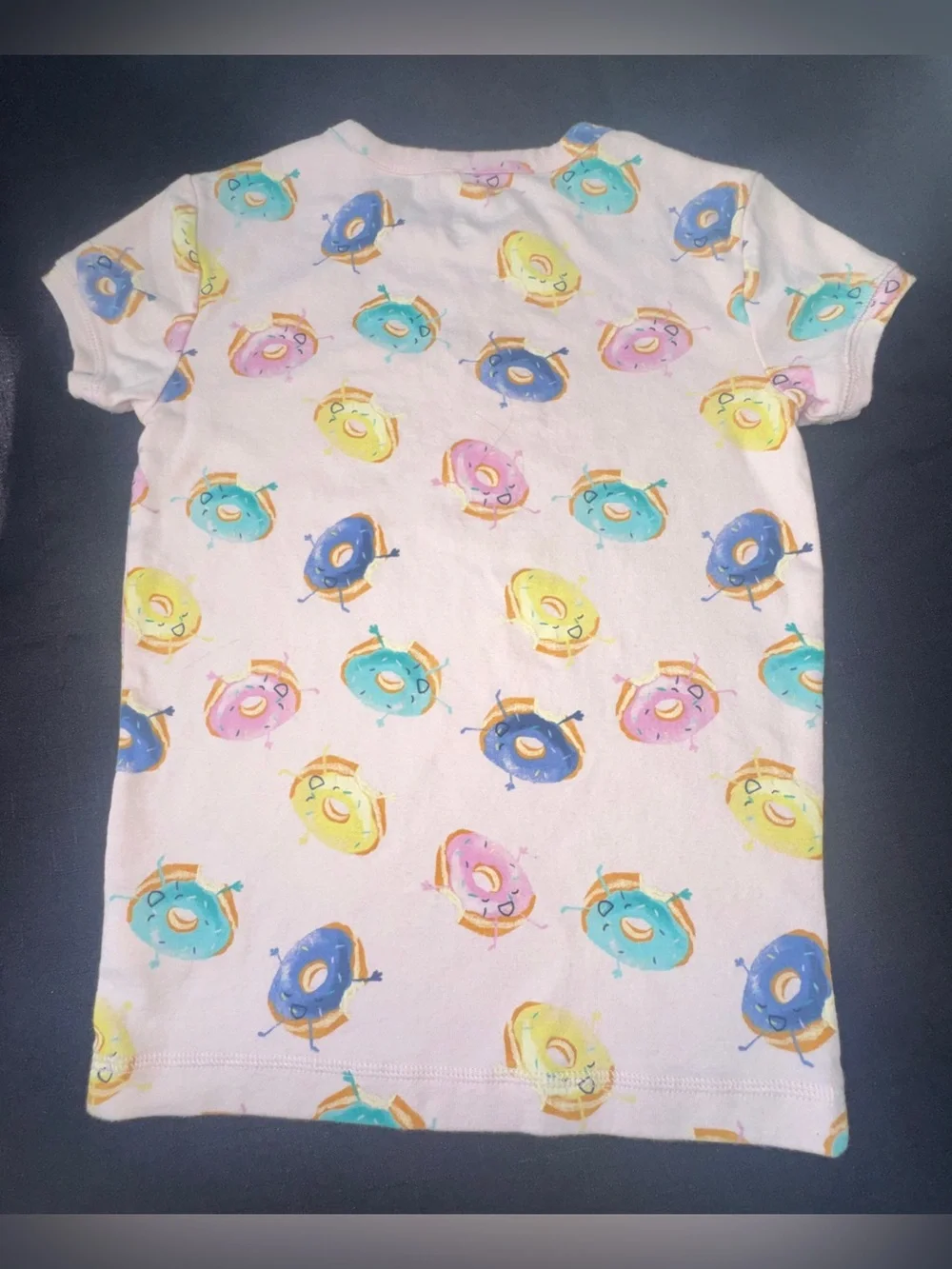 GAP Pink Kids Sleep Pajama Set with Multicolor Donut Print size 12
